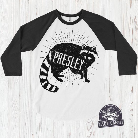 Kids Raccoon Shirt Personalized Name Shirt Boys Girls Birthday Animal Party Tees - Picture 1 of 2